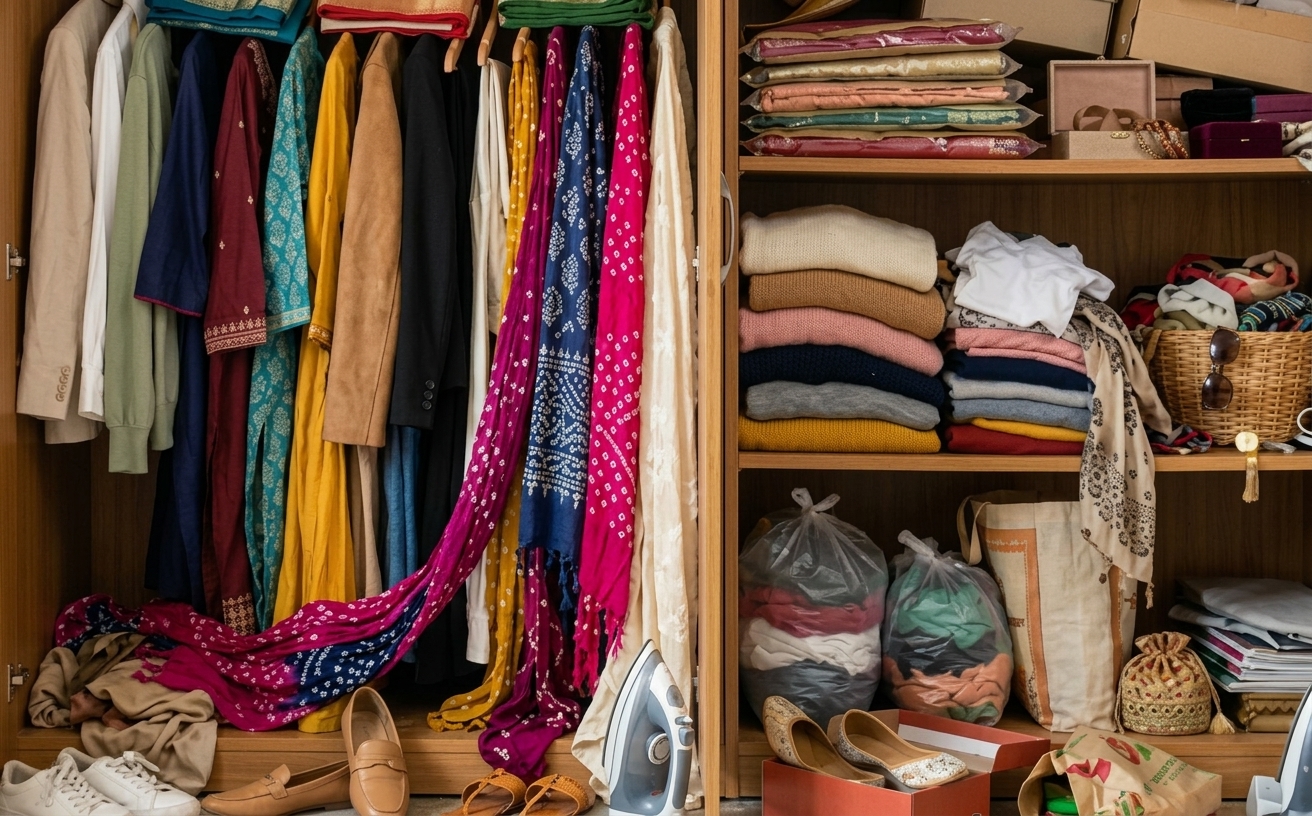 Wardrobe before